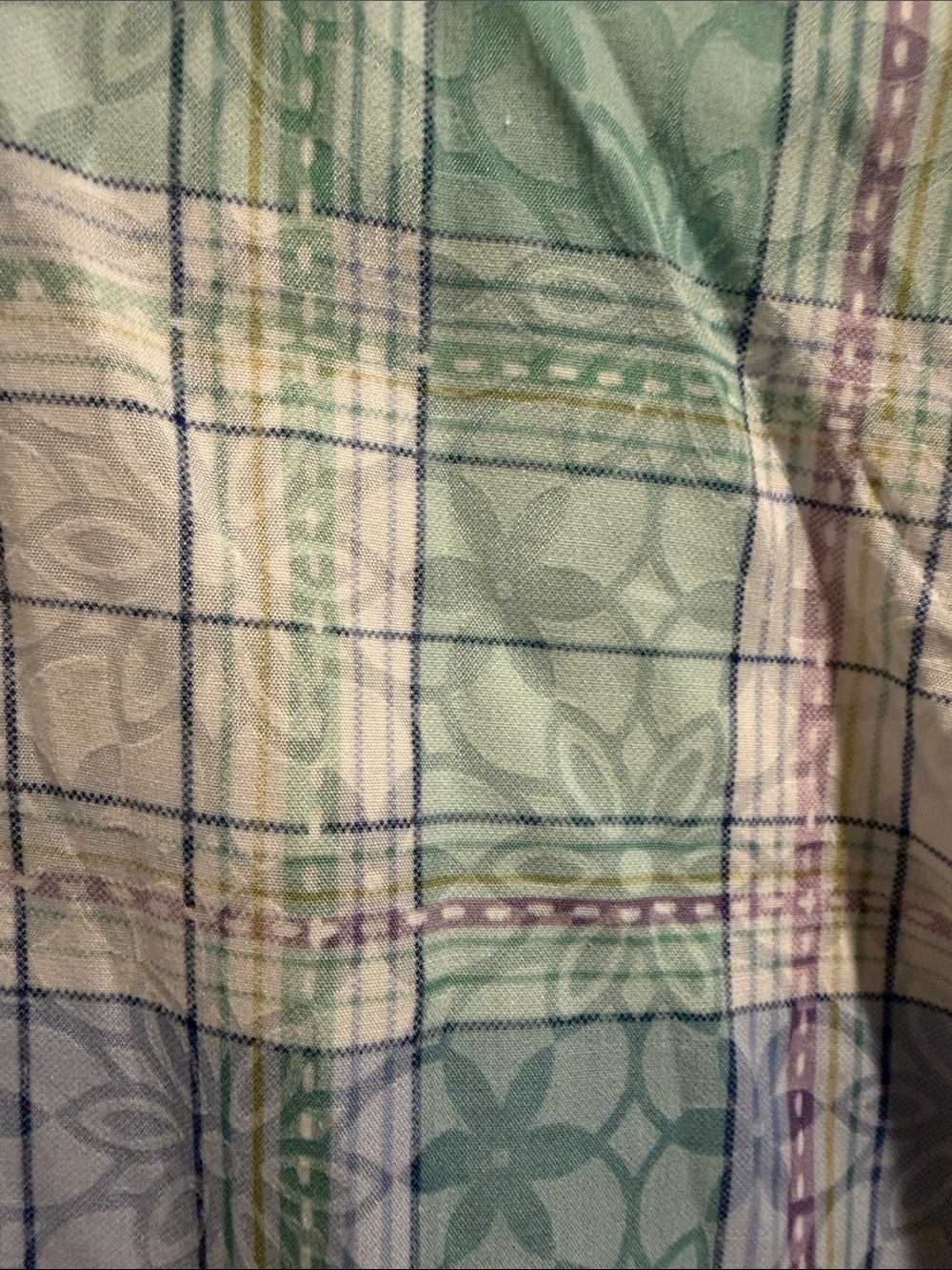 Alfred Dunner Short-Sleeve Plaid Button-Up in Blue and Green - Picture 6 of 6